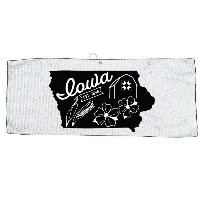 Iowa Est 1846 Iowa Map Iowa Lover Heaven Country Large Microfiber Waffle Golf Towel