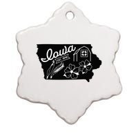 Iowa Est 1846 Iowa Map Iowa Lover Heaven Country Ceramic Star Ornament