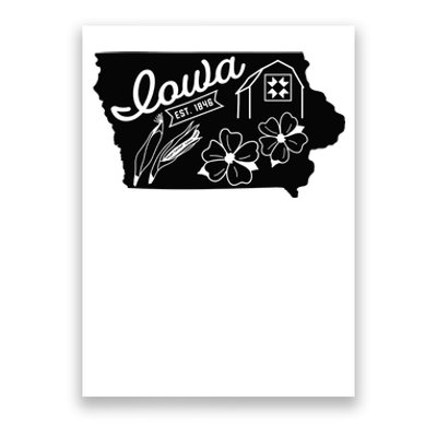 Iowa Est 1846 Iowa Map Iowa Lover Heaven Country Poster