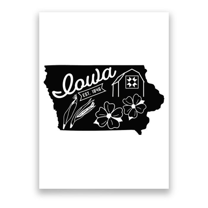 Iowa Est 1846 Iowa Map Iowa Lover Heaven Country Poster