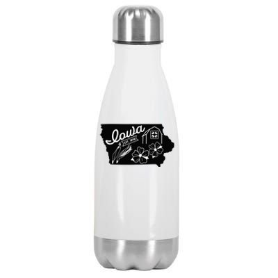 Iowa Est 1846 Iowa Map Iowa Lover Heaven Country Stainless Steel Insulated Water Bottle