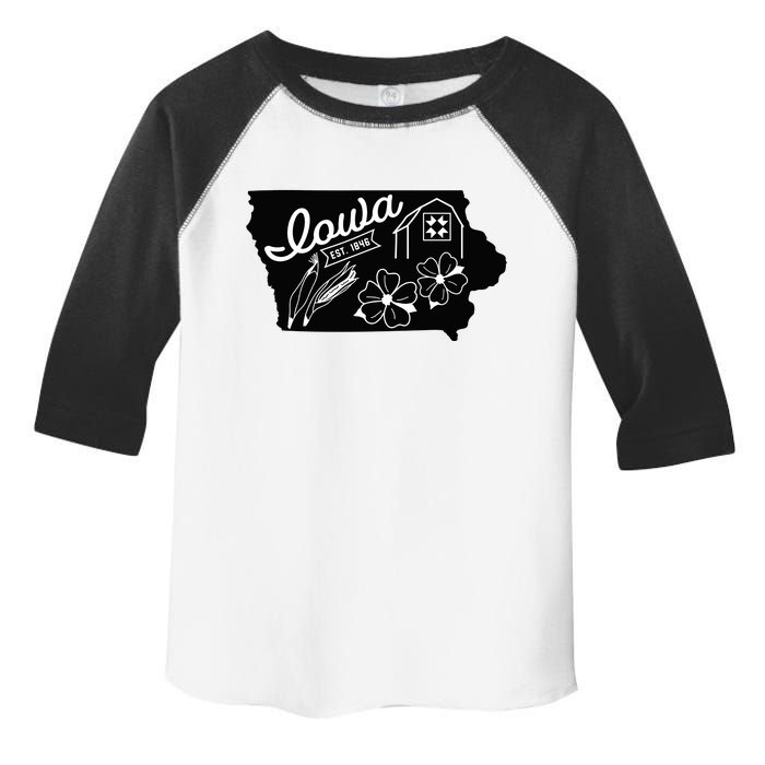 Iowa Est 1846 Iowa Map Iowa Lover Heaven Country Toddler Fine Jersey T-Shirt