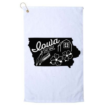 Iowa Est 1846 Iowa Map Iowa Lover Heaven Country Platinum Collection Golf Towel