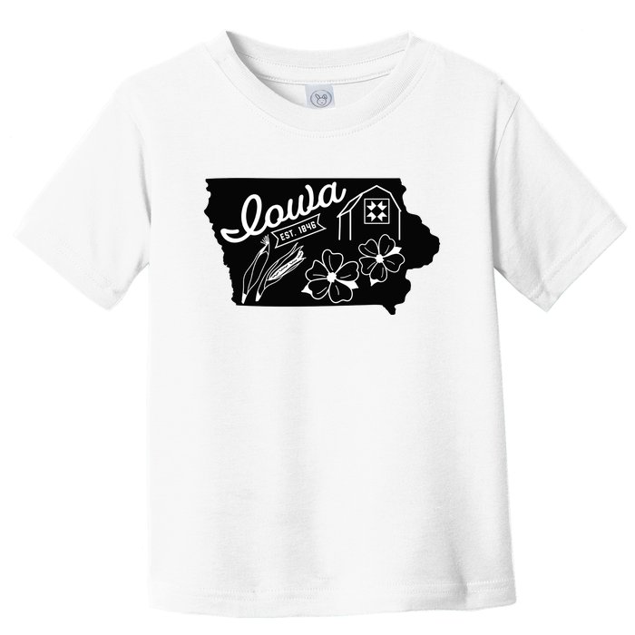 Iowa Est 1846 Iowa Map Iowa Lover Heaven Country Toddler T-Shirt