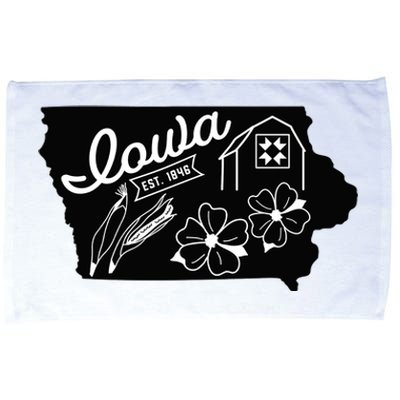 Iowa Est 1846 Iowa Map Iowa Lover Heaven Country Microfiber Hand Towel