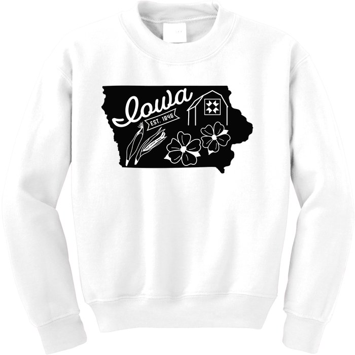 Iowa Est 1846 Iowa Map Iowa Lover Heaven Country Kids Sweatshirt