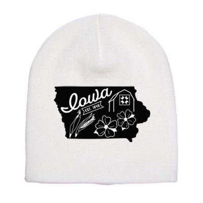 Iowa Est 1846 Iowa Map Iowa Lover Heaven Country Short Acrylic Beanie