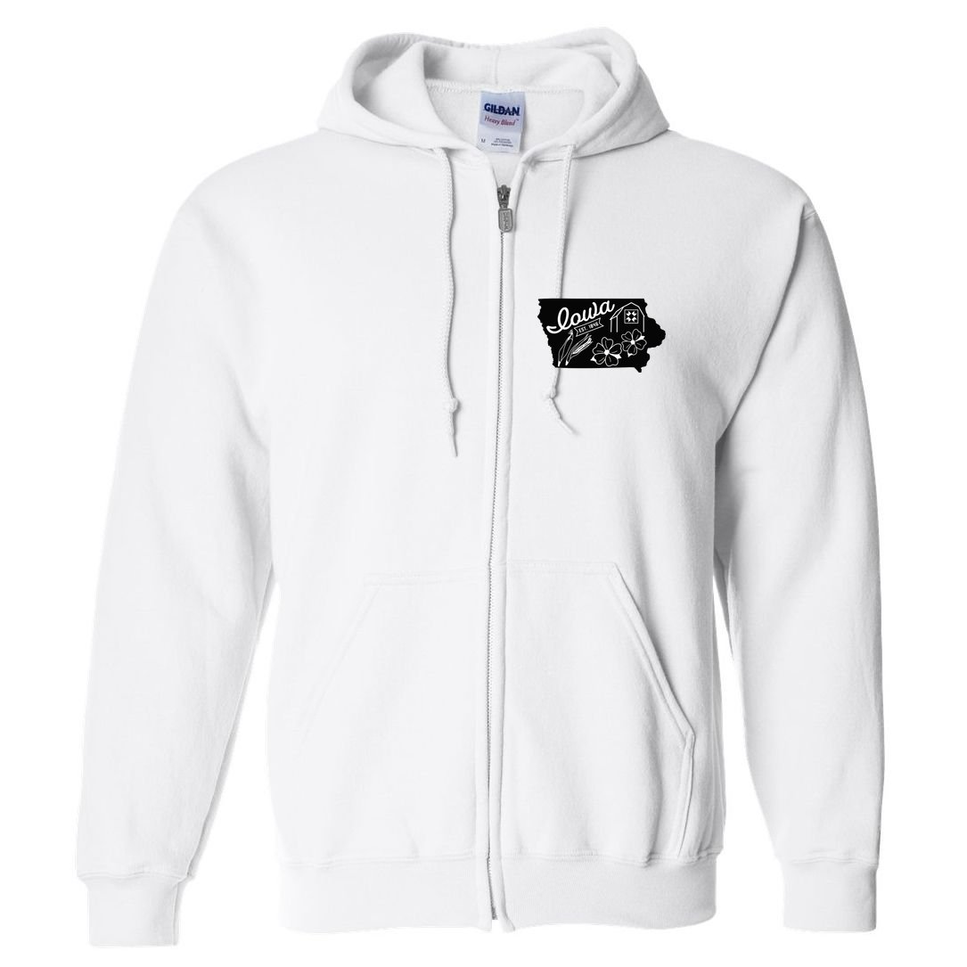 Iowa Est 1846 Iowa Map Iowa Lover Heaven Country Full Zip Hoodie