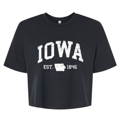 Iowa Est. 1846 Distressed Worn Design Classic Bella+Canvas Jersey Crop Tee