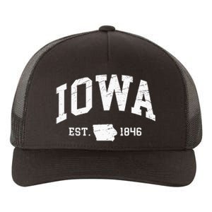 Iowa Est. 1846 Distressed Worn Design Classic Yupoong Adult 5-Panel Trucker Hat