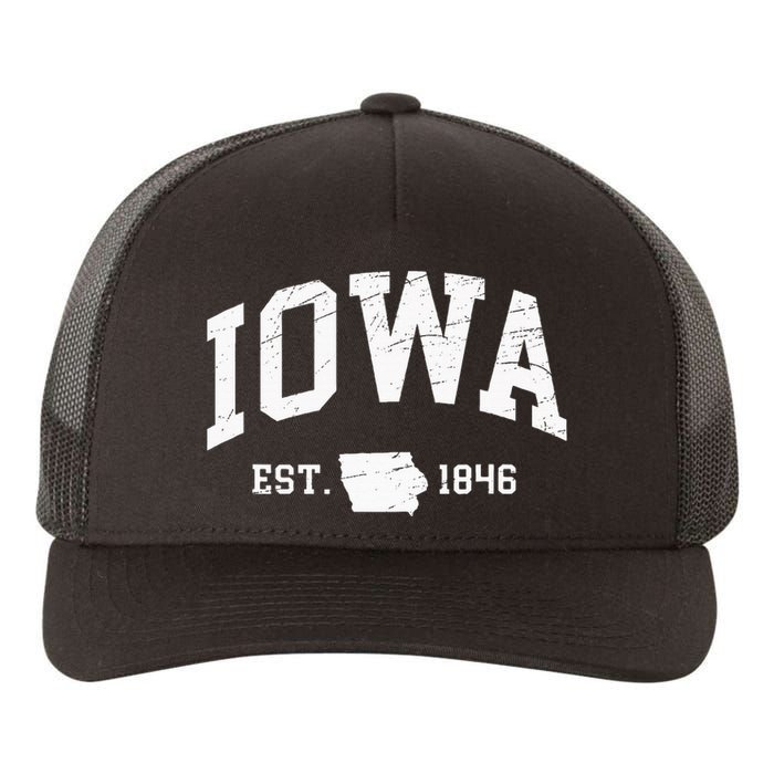 Iowa Est. 1846 Distressed Worn Design Classic Yupoong Adult 5-Panel Trucker Hat