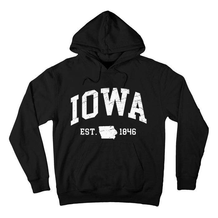 Iowa Est. 1846 Distressed Worn Design Classic Hoodie