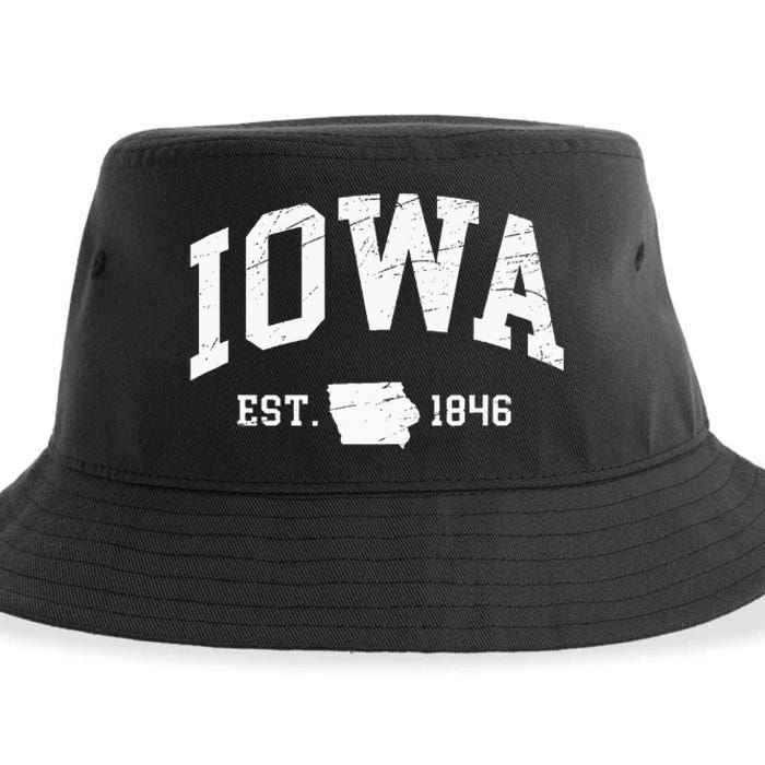 Iowa Est. 1846 Distressed Worn Design Classic Sustainable Bucket Hat