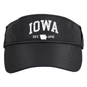 Iowa Est. 1846 Distressed Worn Design Classic Adult Drive Performance Visor