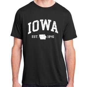 Iowa Est. 1846 Distressed Worn Design Classic Adult ChromaSoft Performance T-Shirt