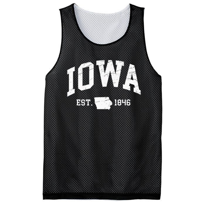 Iowa Est. 1846 Distressed Worn Design Classic Mesh Reversible Basketball Jersey Tank