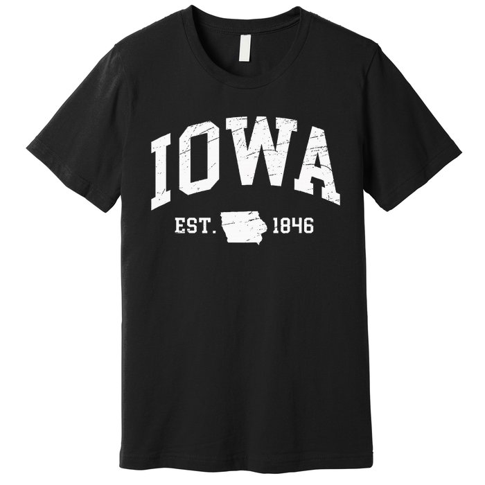 Iowa Est. 1846 Distressed Worn Design Classic Premium T-Shirt