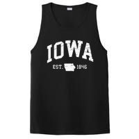 Iowa Est. 1846 Distressed Worn Design Classic PosiCharge Competitor Tank