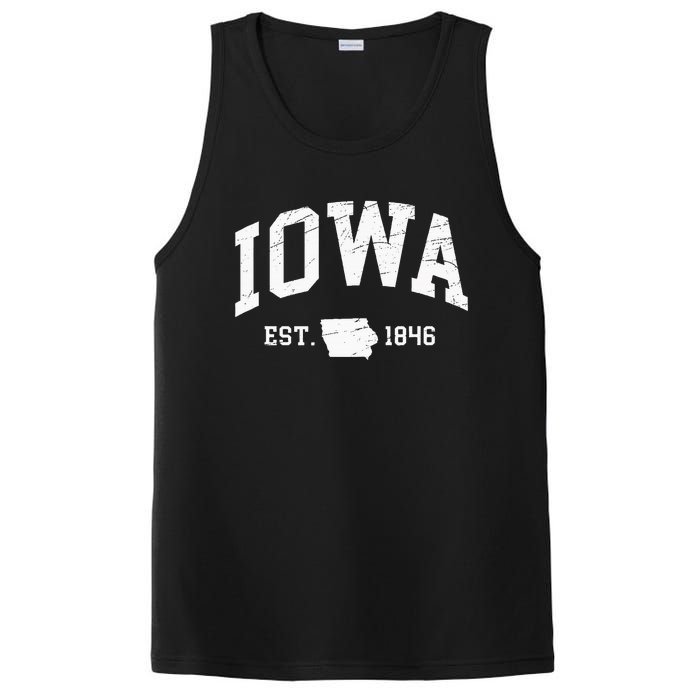 Iowa Est. 1846 Distressed Worn Design Classic PosiCharge Competitor Tank