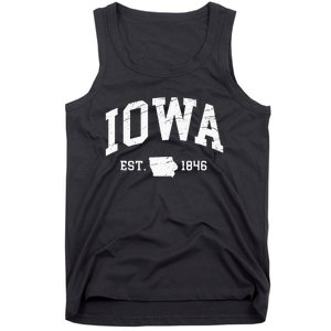 Iowa Est. 1846 Distressed Worn Design Classic Tank Top