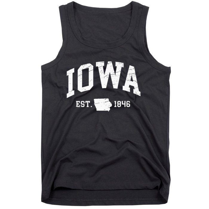 Iowa Est. 1846 Distressed Worn Design Classic Tank Top