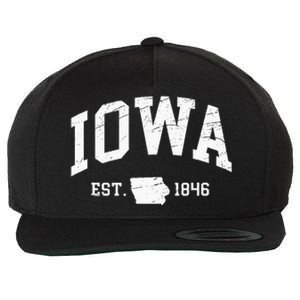 Iowa Est. 1846 Distressed Worn Design Classic Wool Snapback Cap