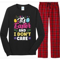 It's Easter And I Don't Care Bunny Happy Sayings Egg Long Sleeve Pajama Set