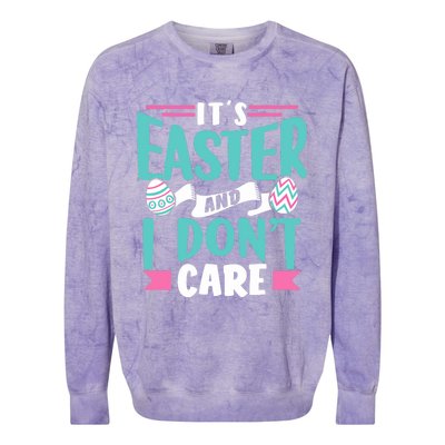 It's Easter And I Don't Care Sayings Egg Happy Bunny Colorblast Crewneck Sweatshirt