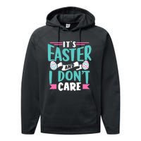 It's Easter And I Don't Care Sayings Egg Happy Bunny Performance Fleece Hoodie