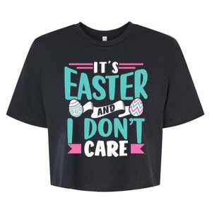 It's Easter And I Don't Care Sayings Egg Happy Bunny Bella+Canvas Jersey Crop Tee