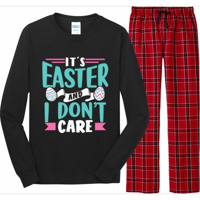 It's Easter And I Don't Care Sayings Egg Happy Bunny Long Sleeve Pajama Set