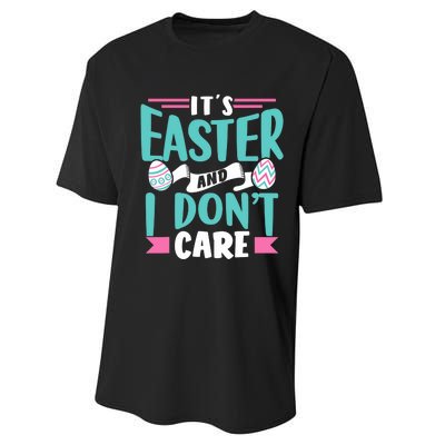 It's Easter And I Don't Care Sayings Egg Happy Bunny Performance Sprint T-Shirt