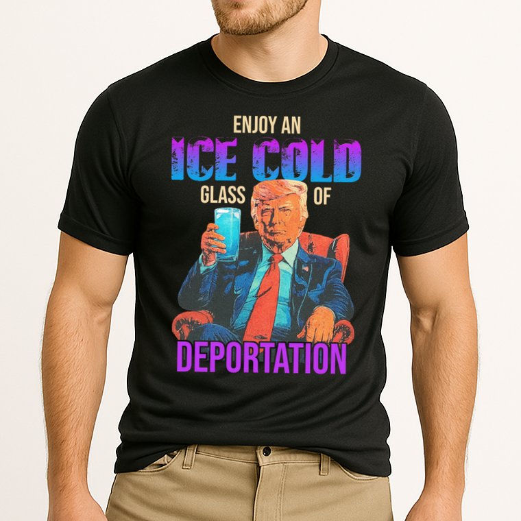 ICE Enjoy An Ice Cold Glass Of Deportation Cooling Performance Crew T-Shirt