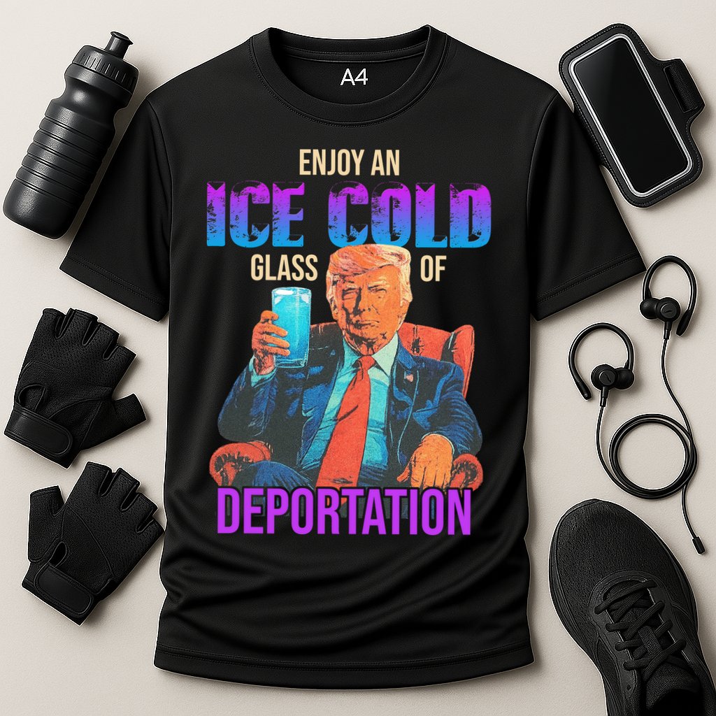ICE Enjoy An Ice Cold Glass Of Deportation Cooling Performance Crew T-Shirt