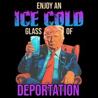 ICE Enjoy An Ice Cold Glass Of Deportation Flat Bill Trucker Hat