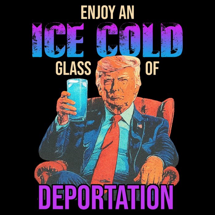 ICE Enjoy An Ice Cold Glass Of Deportation Flat Bill Trucker Hat