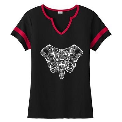 Indian Elephant Africa Yoga Chakra Dala Head Meaningful Gift Ladies Halftime Notch Neck Tee