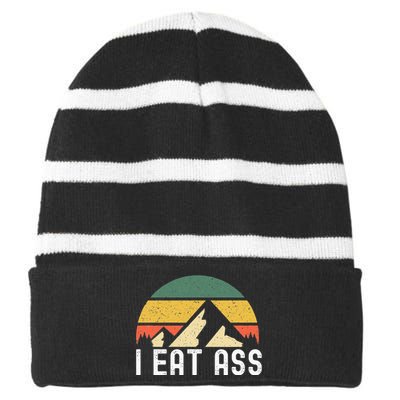 I Eat Ass Striped Beanie with Solid Band