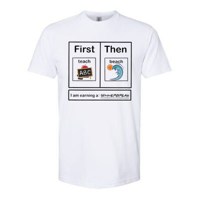 Iam Earning A Summerbreak First Teach Then Beach For Teacher Softstyle CVC T-Shirt