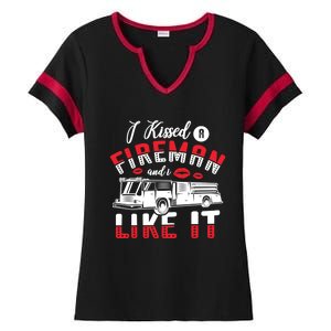 I Ed A Fire And I Like It Firefighter Friend Gift Ladies Halftime Notch Neck Tee