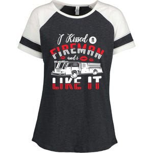 I Ed A Fire And I Like It Firefighter Friend Gift Enza Ladies Jersey Colorblock Tee