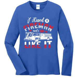 I Ed A Fire And I Like It Firefighter Friend Gift Ladies Long Sleeve Shirt