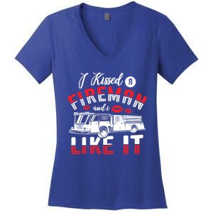 I Ed A Fire And I Like It Firefighter Friend Gift Women's V-Neck T-Shirt