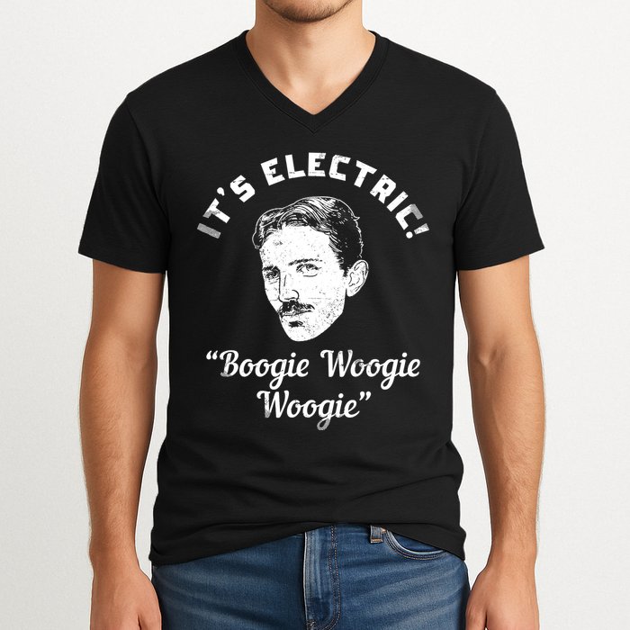 Its Electric Boogie Woogie Woogie Funny V-Neck T-Shirt