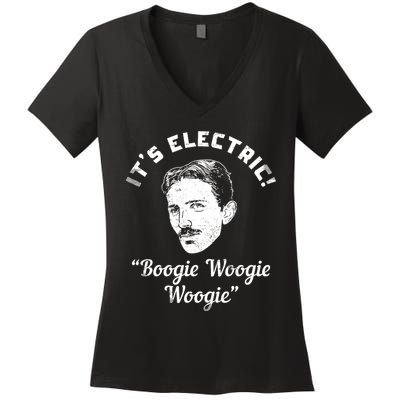 Its Electric Boogie Woogie Woogie Funny Women's V-Neck T-Shirt