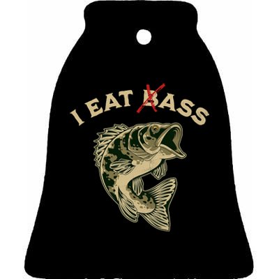 I Eat Bass Ceramic Bell Ornament