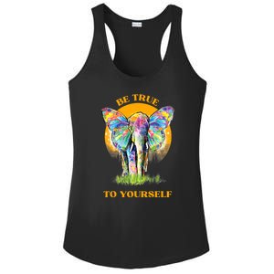 Inspirational Elephant Butterfly Motivational Saying Ladies PosiCharge Competitor Racerback Tank