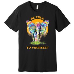 Inspirational Elephant Butterfly Motivational Saying Premium T-Shirt