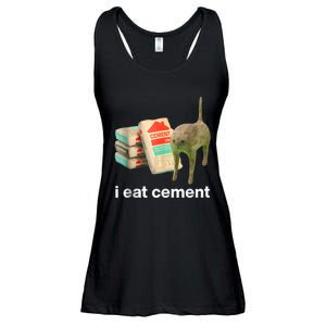 I Eat Cement Classic Art Funny Cat Meme Ladies Essential Flowy Tank