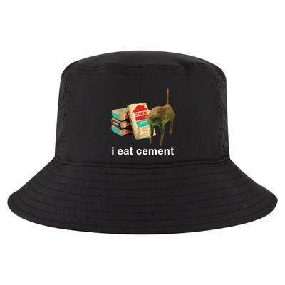 I Eat Cement Cursed Cat Funny Oddly Specific Dank Meme Cool Comfort Performance Bucket Hat